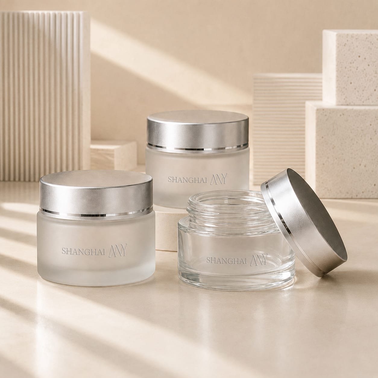 Custom glass Cosmetic Glass Jar manufacturer China - Shanghai A.N.Y
